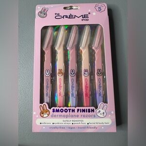 The Crème Shop Dermaplane Razors - Pink and White 5 pack bunny packaging